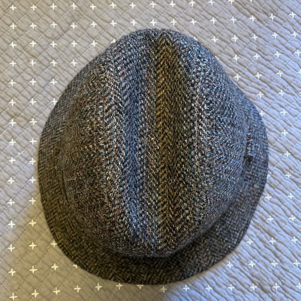 Pendleton Gray Tweed Hat wool vintage fedora bucket hat size medium - Picture 7 of 16